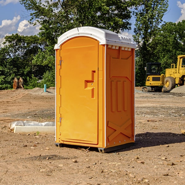 how often are the porta potties cleaned and serviced during a rental period in Bushong KS